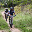Brad Davies leads Jess Douglas, winners of Stage 1 in the Mixed Category © Finish Line Events