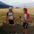 Blair, feeding the machine post race