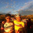 Andy Blair looks good in the race leaders jersey, with Swell-Redshift team mate Nick Both (L)