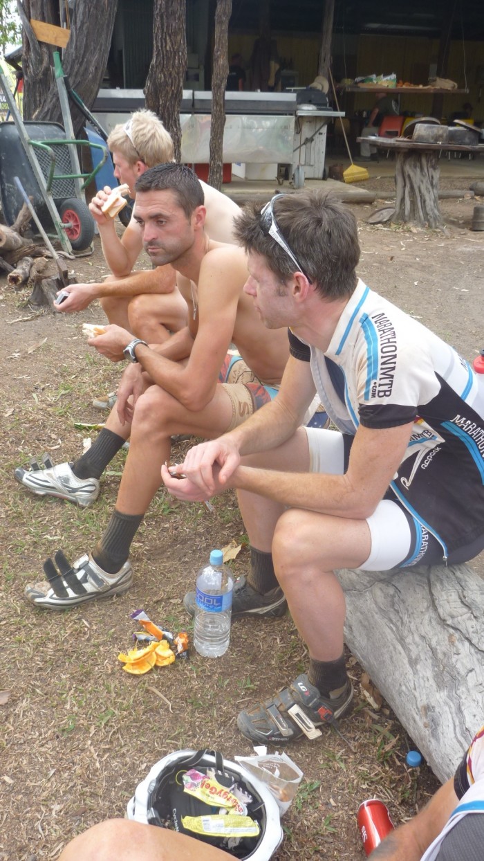 Huub, Kevin and Graeme. Hanging out at Mt Mulligan, post stage.