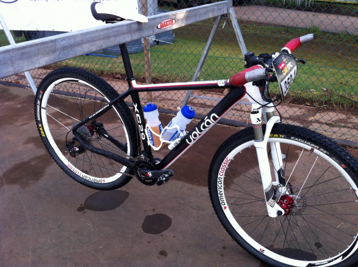 A pretty typical Cape Epic bike. 29" wheels, 2 x10 gearing, bar ends, tubeless setup... A pretty typical Cape Epic bike. 29" wheels, 2 x10 gearing, bar ends, tubeless setup...