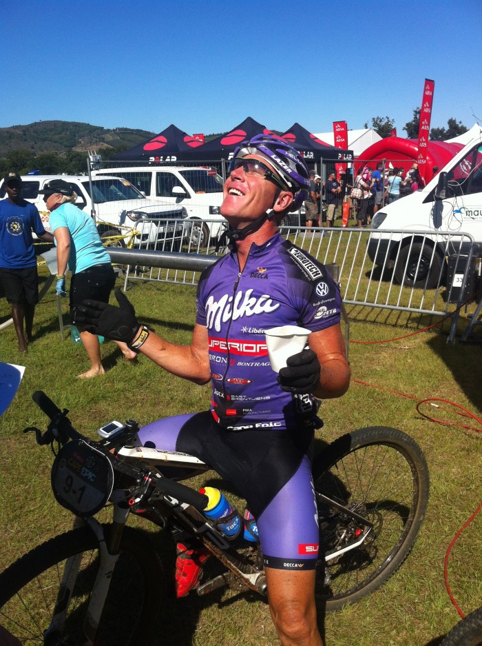 JBlood, pretty happy to be finished the ABSA Cape Epic it seems.