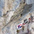Riders make their way along the steep paths of the 2012 Salzkammergut Trophy race in Bad Goisern, Austria