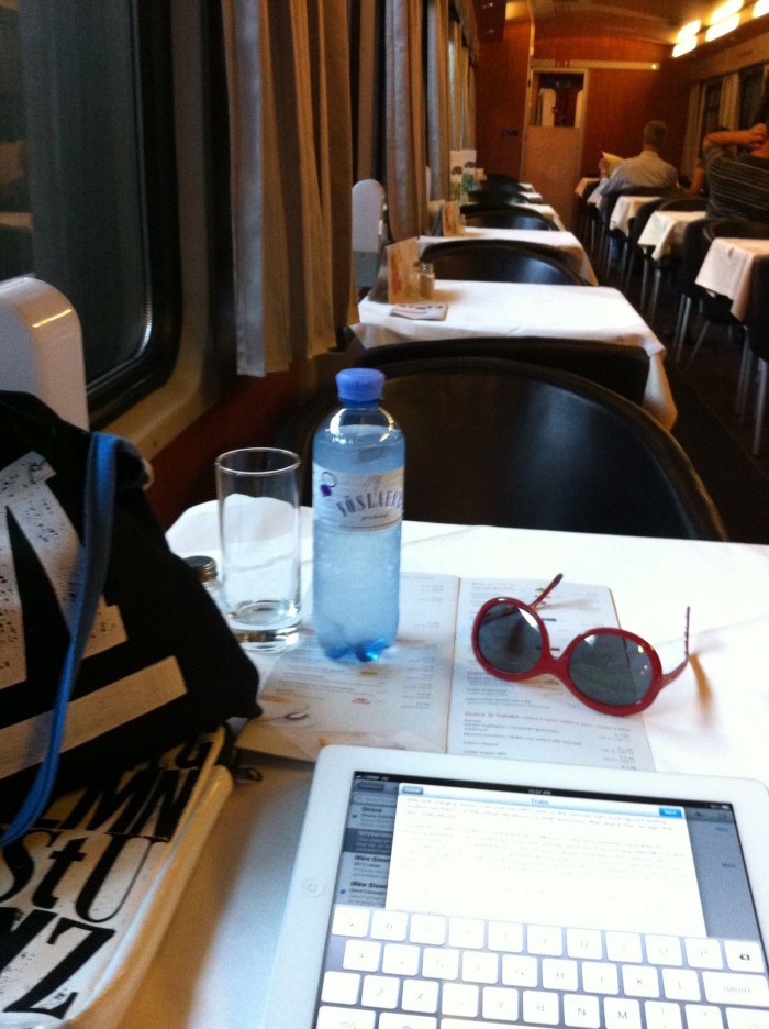 Kicked out of the seat, and into the dining car. Photo: Naomi Hansen Kicked out of the seat, and into the dining car. Photo: Naomi Hansen