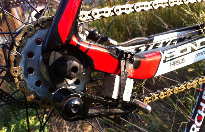 Some Kappius engineering kept the chain in place for the whole Breck Epic.