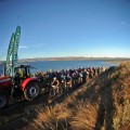 Keen mountain bikers can now sign up for the three, six or nine-day versions of the Old Mutual joBerg2c, which starts in April next year. Here riders depart from Sterkfontein Dam in Free State on day four of the nine-day journey across South Africa. Photo: Kelvin Trautman