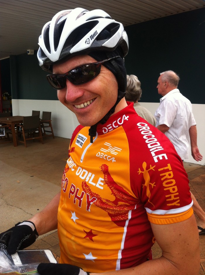 Werner van der Merve, looking resplendant in the Masters Leaders jersey at the Croc Trophy