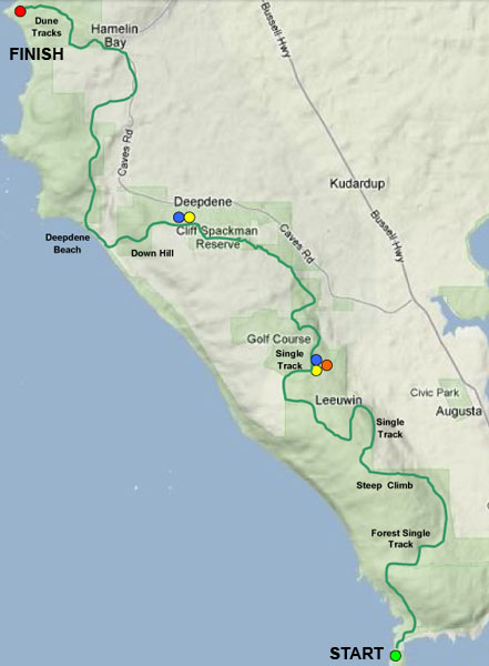 The course for stage 1 of the 2010 Cape-to-Cape