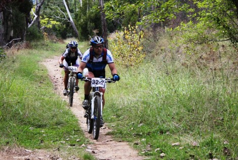 Brad Davies leads Jess Douglas, winners of Stage 1 in the Mixed Category © Finish Line Events