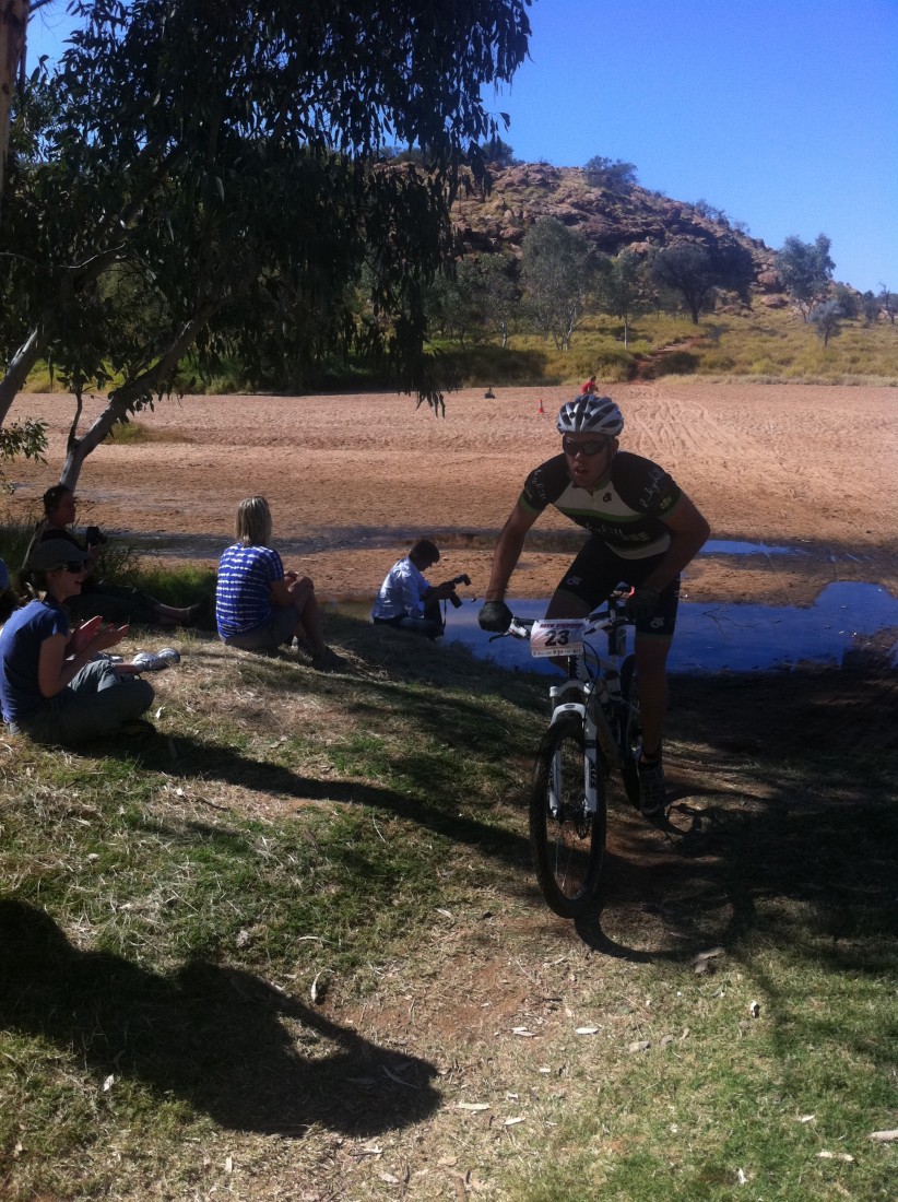 The finish included a river crossing. Desite rain earlier this year, there wasn't much water