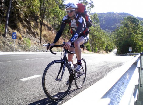 Justin Morris and his pack make their way up yet another hill ont their way to Sydney