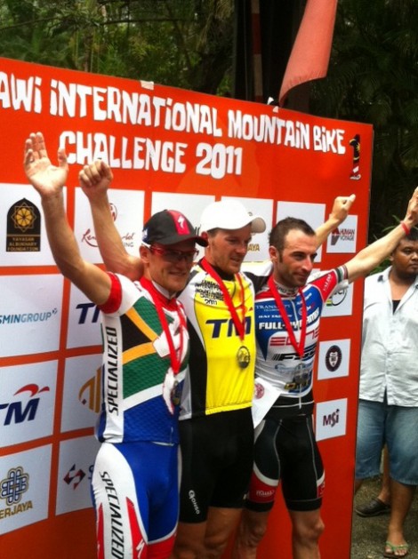 The stage podium: Burry Stander, Karl Platt and Johnny Catteneo Photo: Team Bulls