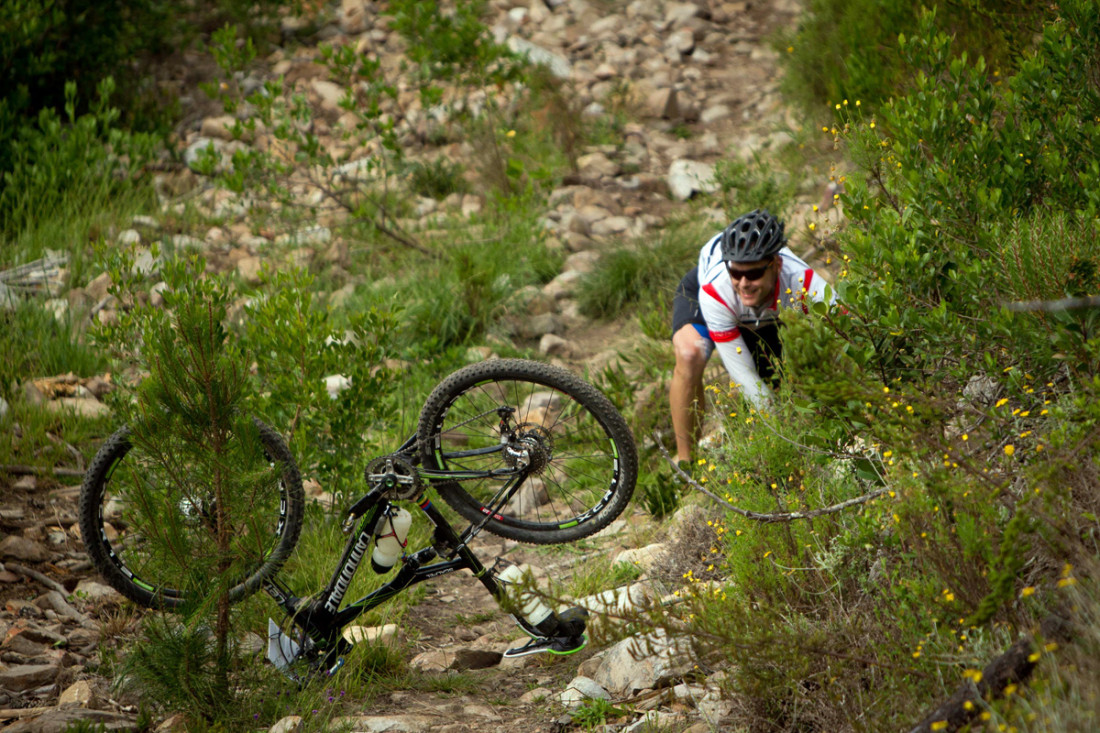 Oops! A rider comes unstuck on stage 3. Photo Nick Muzik/SPORTZPICS