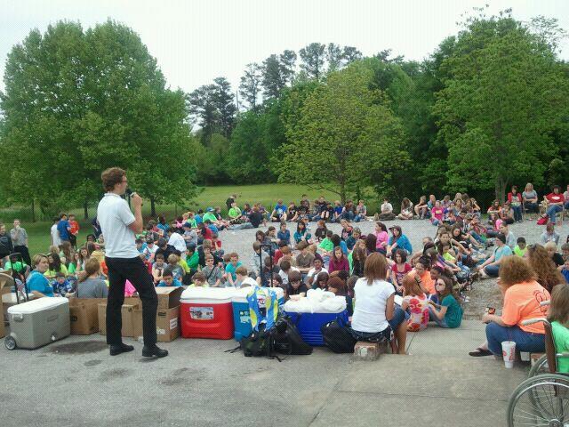 Justin speaks at the Calhoun County Careers Fair.