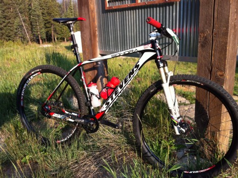 Brady Kappius Stevens Sonora SL. Normally running SRAM XX, but made Singlespeed for the Breck Epic.