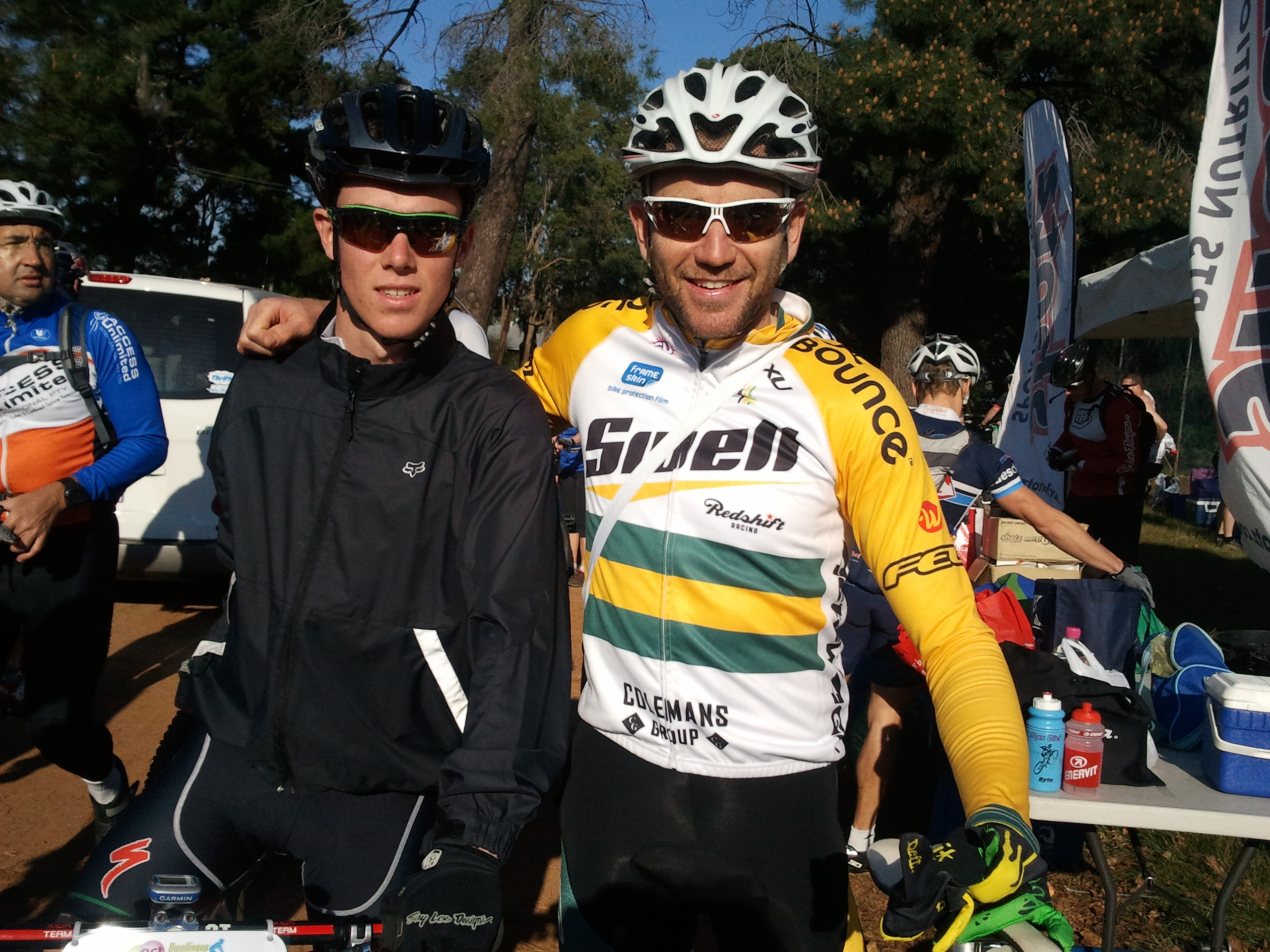 Reece and Andy at the start of the Dwellingup 100.