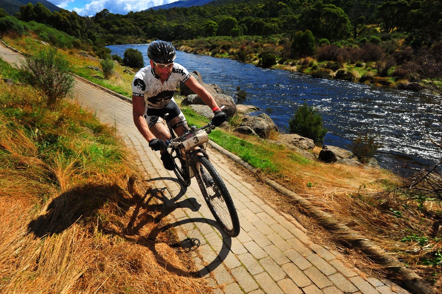 Dylan Cooper, under drying skies in the 2012 Mountains to Beach. Photo: Wild Horizons