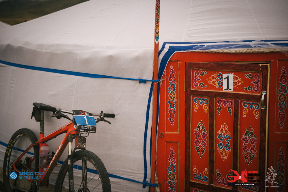 Cory Wallace’s bike outside his gehr after Stage Four