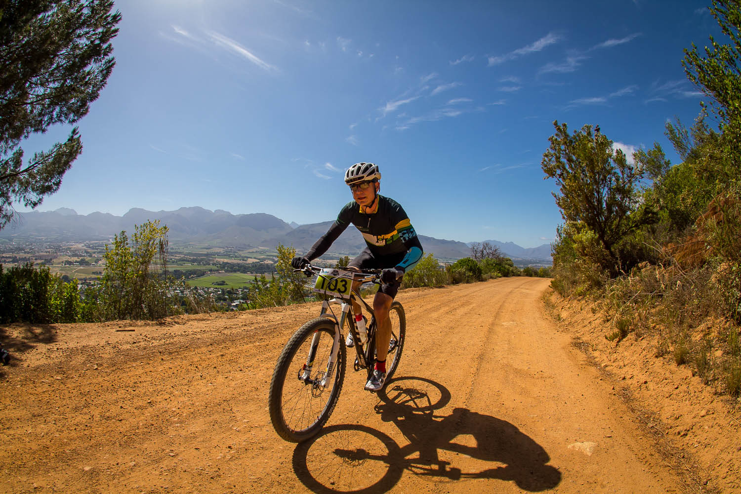 Perfect conditions helped Rikus Visser secure the win at the Bestmed Paarl MTB Classic, presented by the City of Drakenstein and ASG, at the Rhebokskloof Wine Estate on Sunday. Photo: Warren Elsom | Capcha Photo