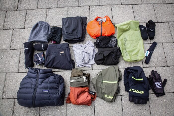 Alpine Bike route clothing pack kit grid